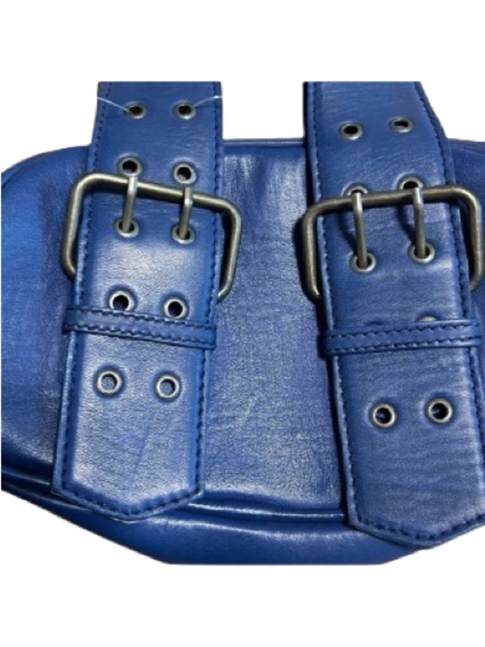 Free People "Say Yes" Leather Buckle Bag - Navy/Royal Blue NWOTs - Picture 4 of 7